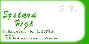 szilard higl business card